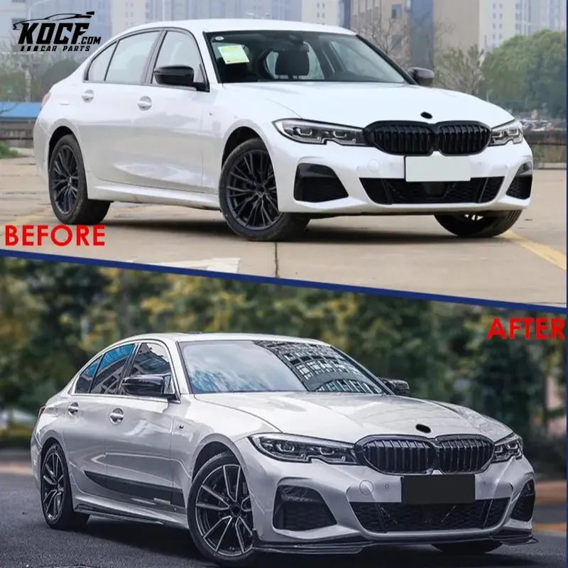 2020-21 New 3 series G20 MP style Carbon Fiber Body kit Front Lip Side Skirts Diffuser For BMWa