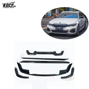 2020-21 New 3 series G20 MP style Carbon Fiber Body kit Front Lip Side Skirts Diffuser For BMWa