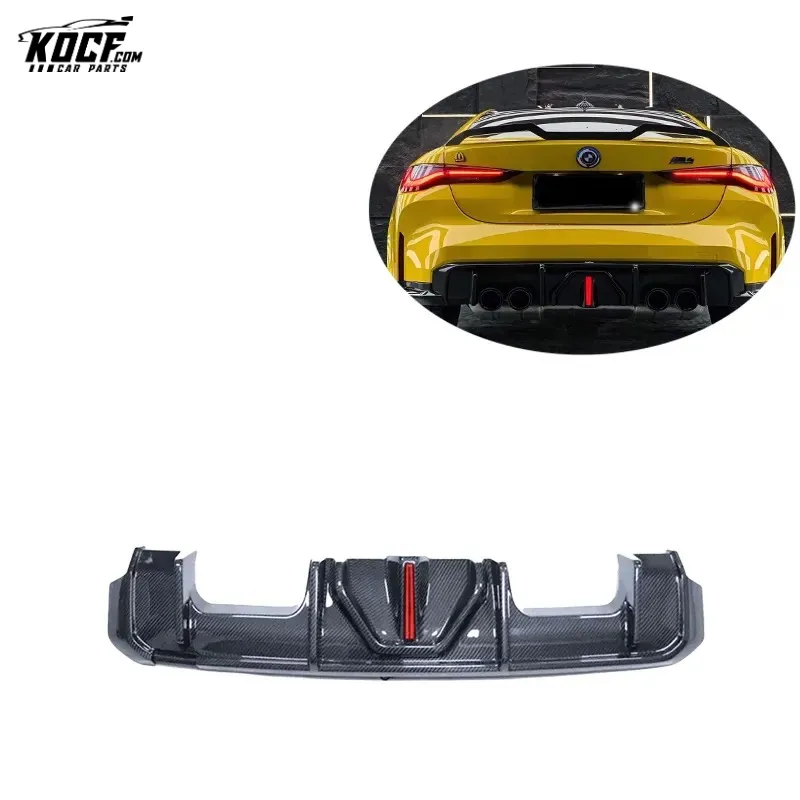 2021  Dry Carbon Rear Bumper Diffuser With LED Light High Quality For BMW G80 G82 G83 M3 M4