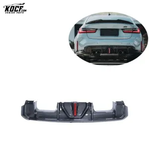 2021  For BMW G80 M3 G82 M4 LED Diffuser Carbon Fiber Rear Bumper Lower Lip Diffuser