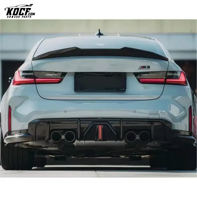 2021  For BMW G80 M3 G82 M4 LED Diffuser Carbon Fiber Rear Bumper Lower Lip Diffuser