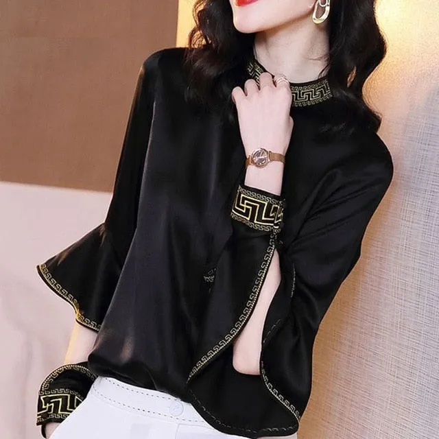 2021 Spring Autumn Style Blouses Long Sleeve Sizes S - 3XL