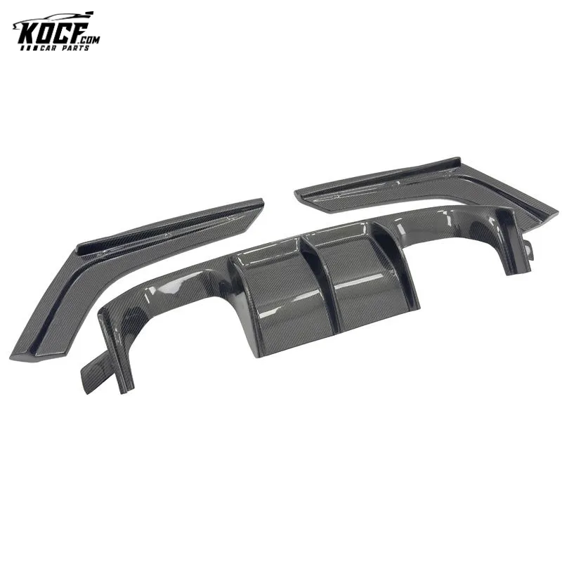 3-PC Vor style Carbon Fiber Rear Bumper Lip Diffuser Spoiler For BMW F80 F82 F83 M3 M4 2015-19