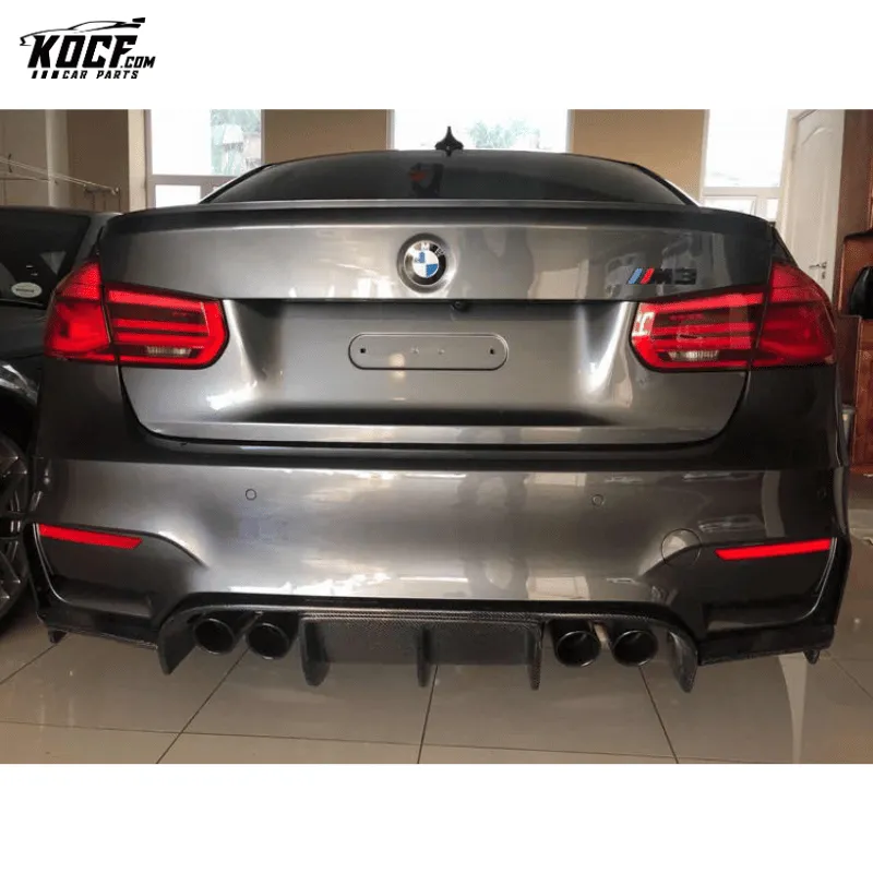 3-PC Vor style Carbon Fiber Rear Bumper Lip Diffuser Spoiler For BMW F80 F82 F83 M3 M4 2015-19