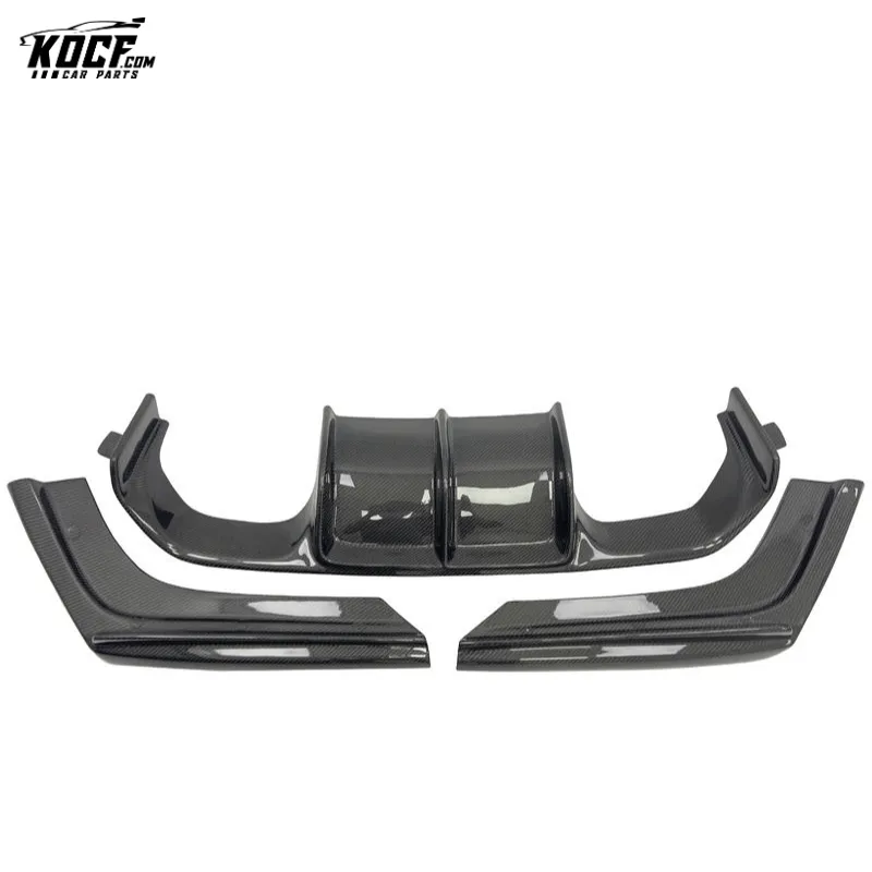 3-PC Vor style Carbon Fiber Rear Bumper Lip Diffuser Spoiler For BMW F80 F82 F83 M3 M4 2015-19