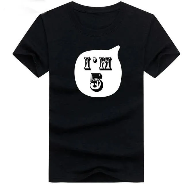 Age Printed Birthday Short-Sleeves Shirts For Kids Boys and Girls