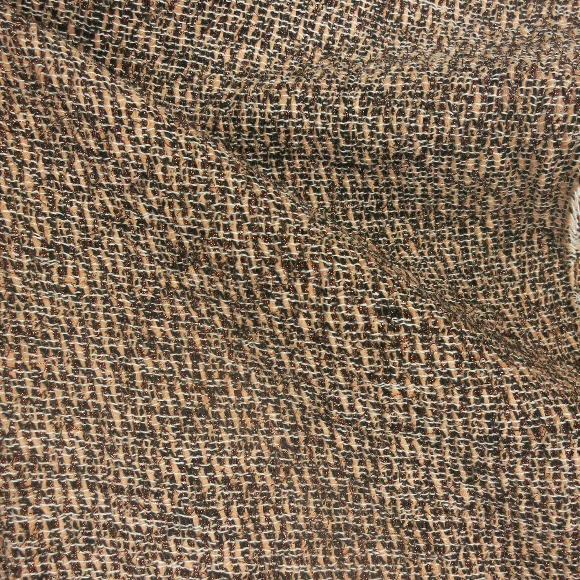 Black and Gold Taupe Lurex Tweed/ Boucle