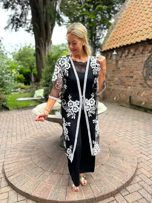 Black Floral Crochet Cover Up Danni