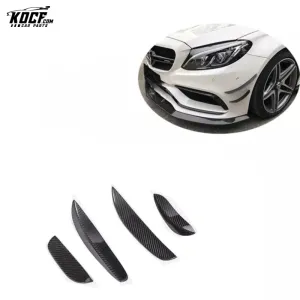 C63 w205 AMG BS style Carbon Fiber Front Bumper Canards Winglets for Mercedes Benz C63 w205 coupe