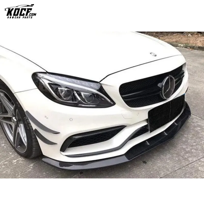 C63 w205 AMG BS style Carbon Fiber Front Bumper Canards Winglets for Mercedes Benz C63 w205 coupe