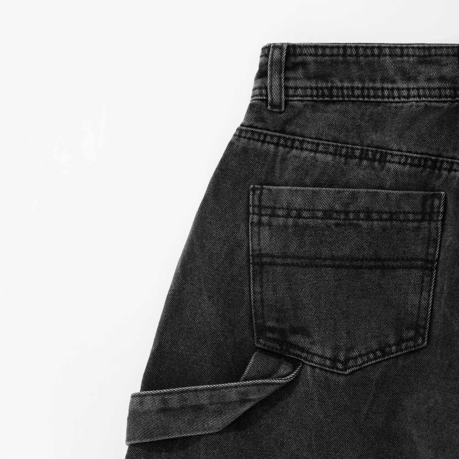 Cargo Multi-Pocket Pants - Washed Black