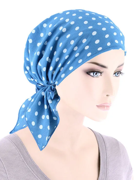 CE-BDNASCARF-918#The Shorty Scarf in Carolina Blue Polka