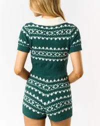 Cheery Morning Cozy Christmas Teddy Romper