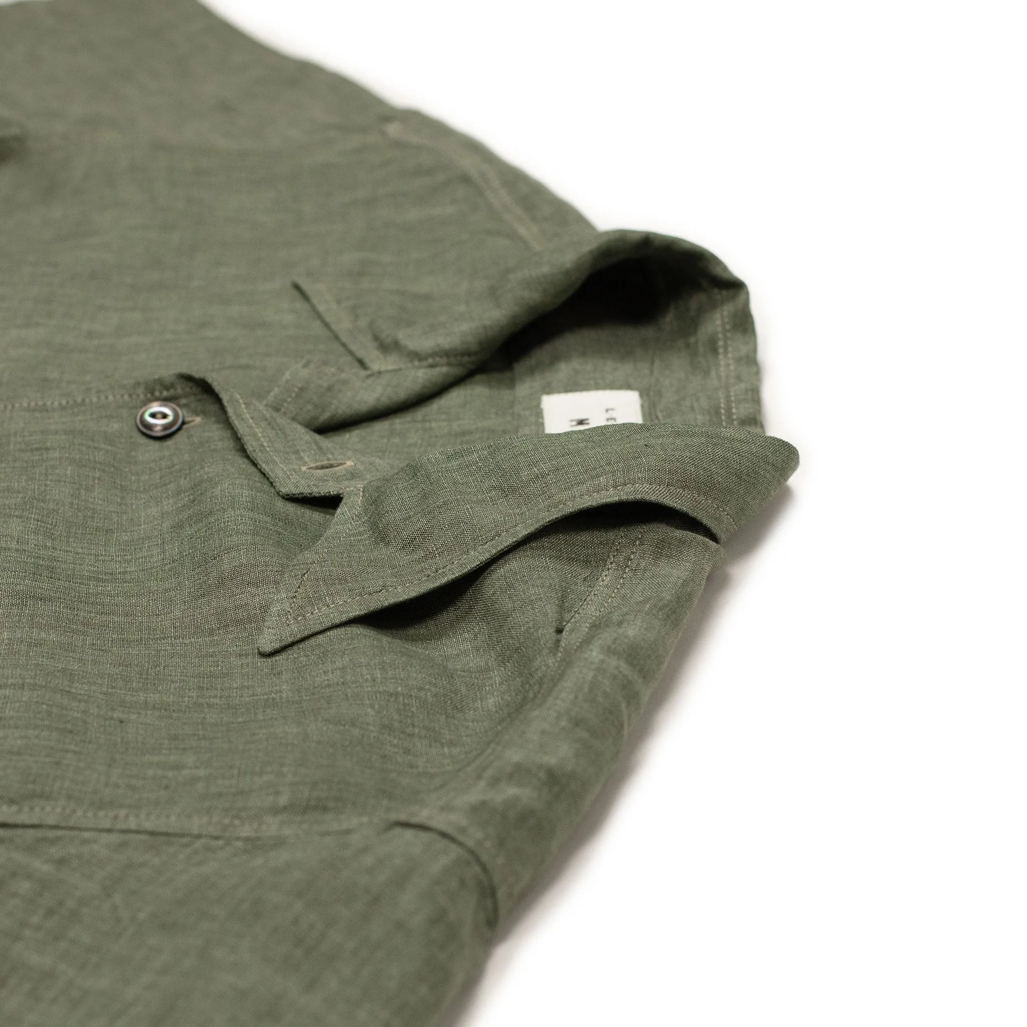 Chiringuito beach shirt in olive green lightweight linen