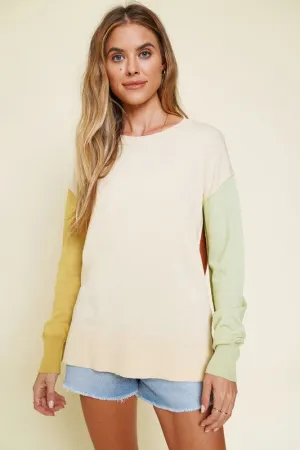 Color Block Pullover Sweater