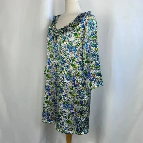 Compania Fantastica NWT Floral Print w/ ruffle neck Dress