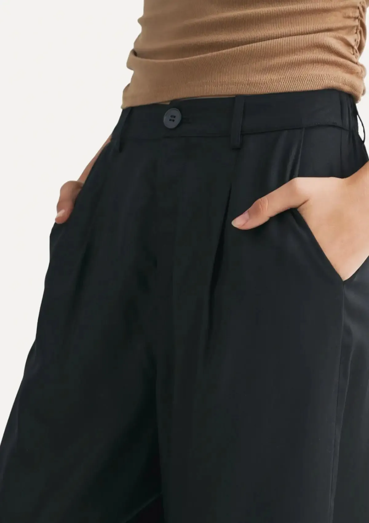 Dress Code Front Pleat Pants - Black