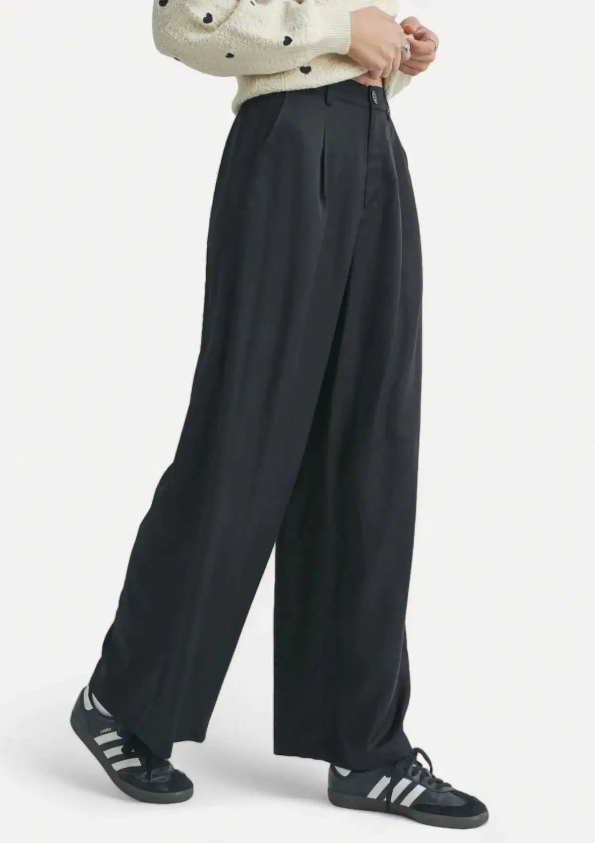 Dress Code Front Pleat Pants - Black