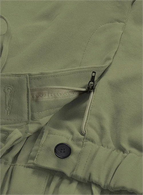 Easy Pants Green Cotton Canvas