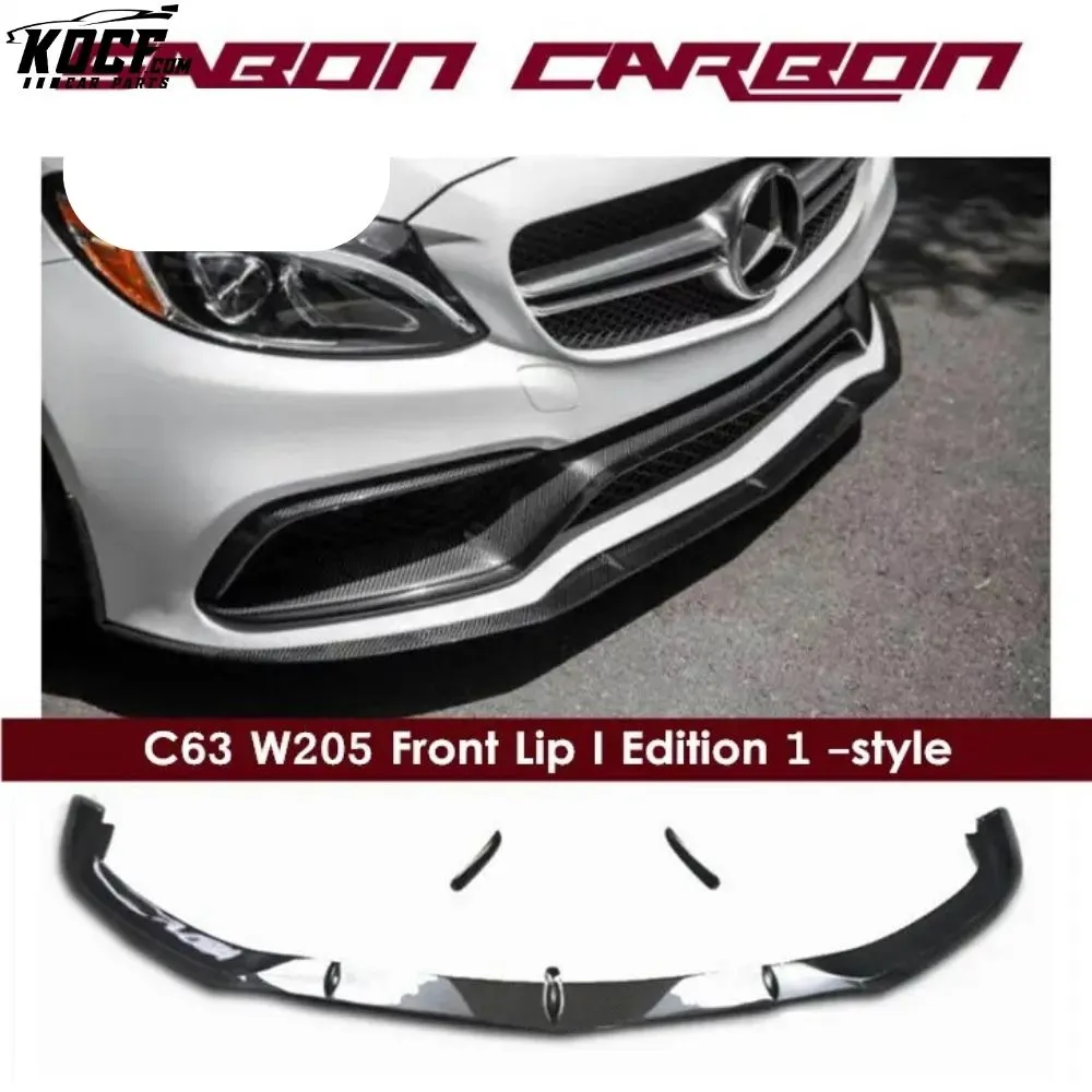 Edition 1 style carbon fiber front bumper lip splitter spoiler for Mercedes Benz C-CLASS C63 amg W205 coupe sedan