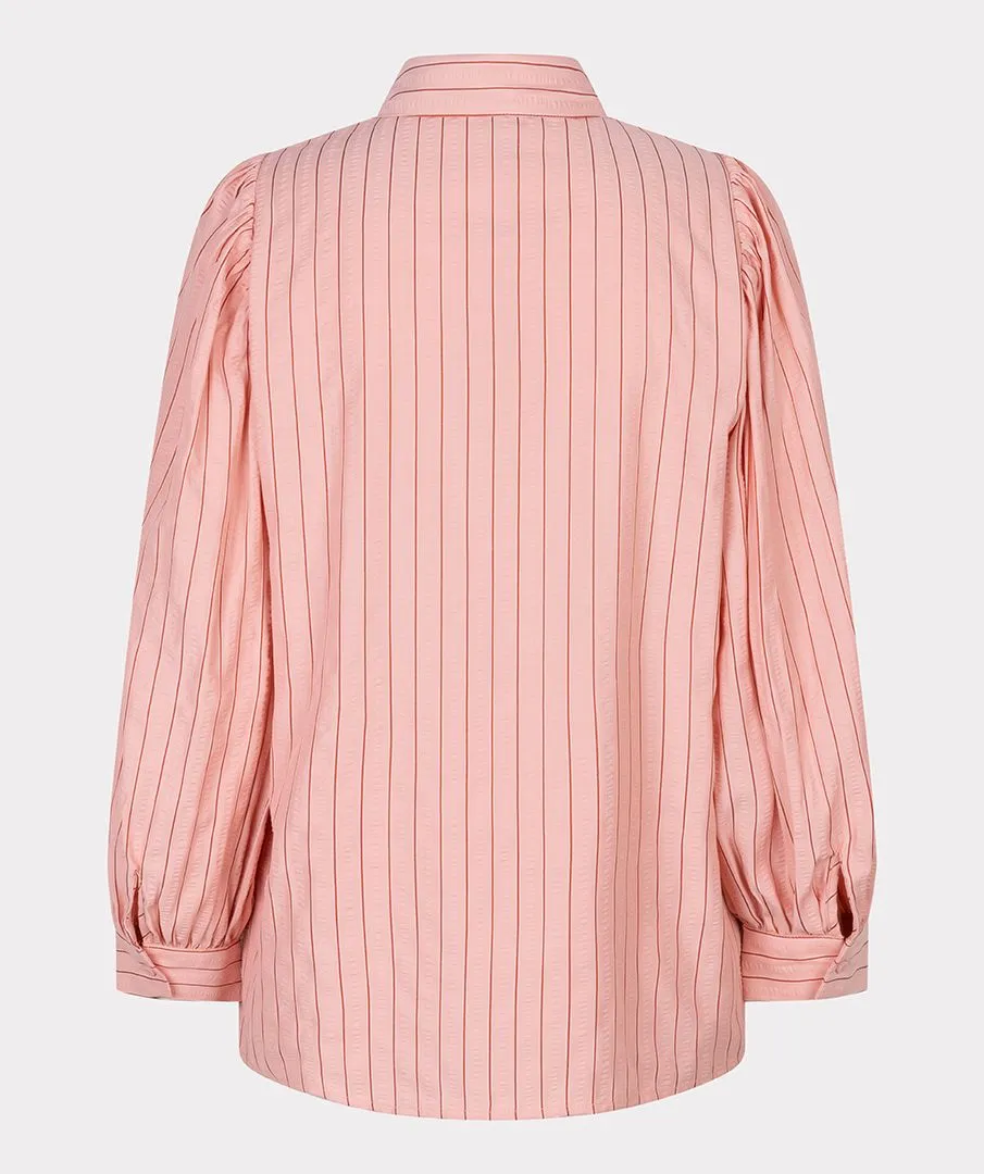 Esqualo Striped Seersucker Blouse in Cantaloupe