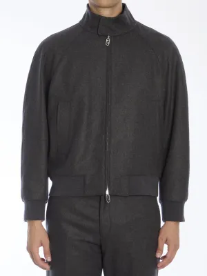 Fendi Cashmere Bomber Jacket In Gray