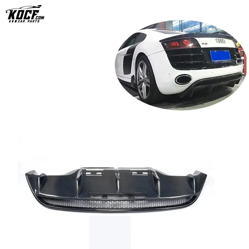 For Audi R8 V10 Carbon Fiber Rear Bumper GT Diffuser Valance 12-16