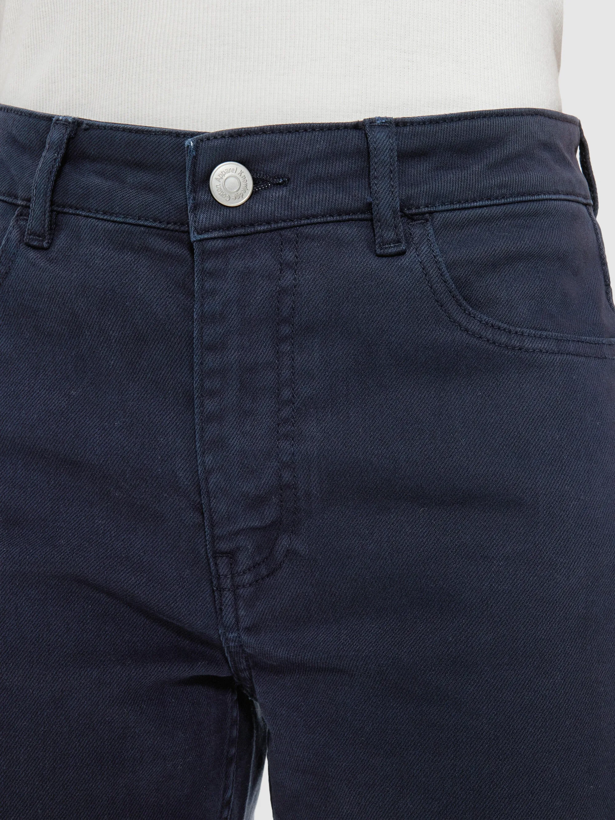 GALE straight mid-rise garment dyed twill 5-pocket pants - GOTS/Vegan - Night Sky