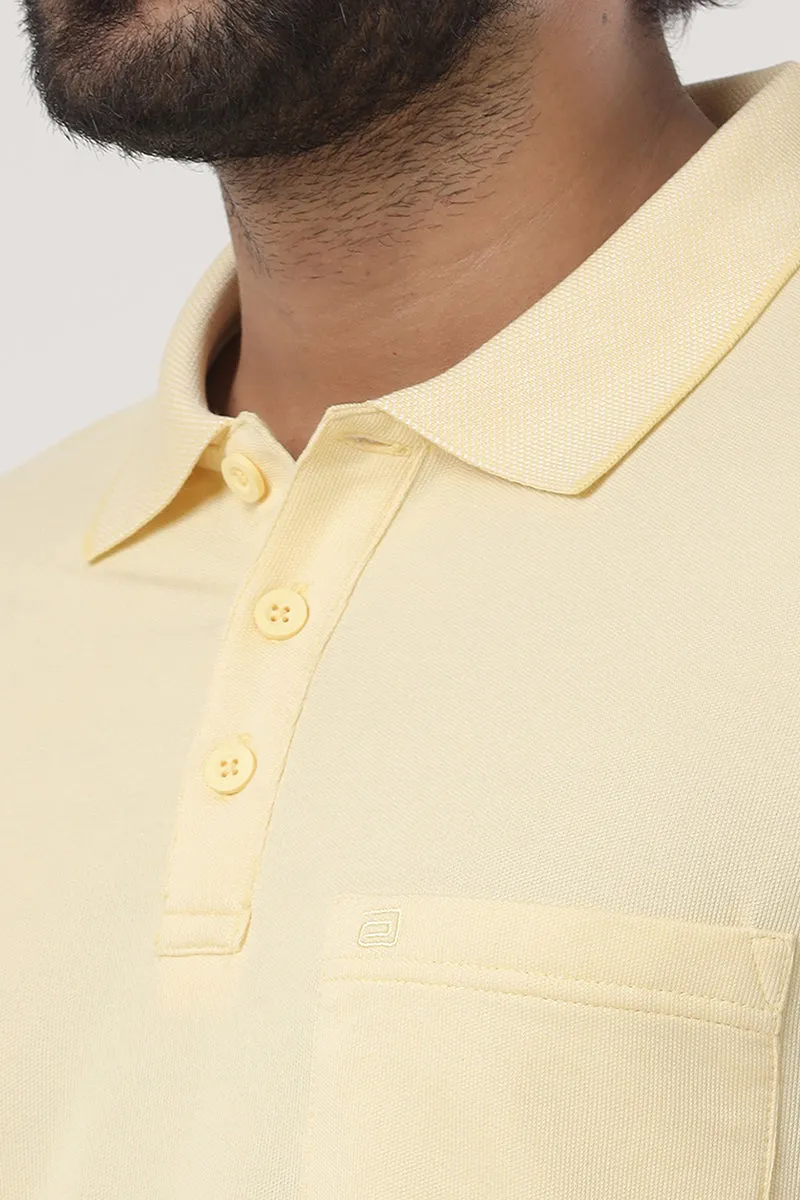 Golf Polo  -  Pastel Yellow T-Shirts For Men | Ariser