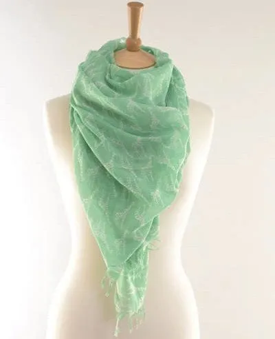 Green Giraffe Print Scarf