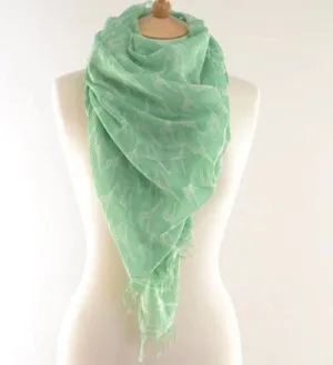 Green Giraffe Print Scarf