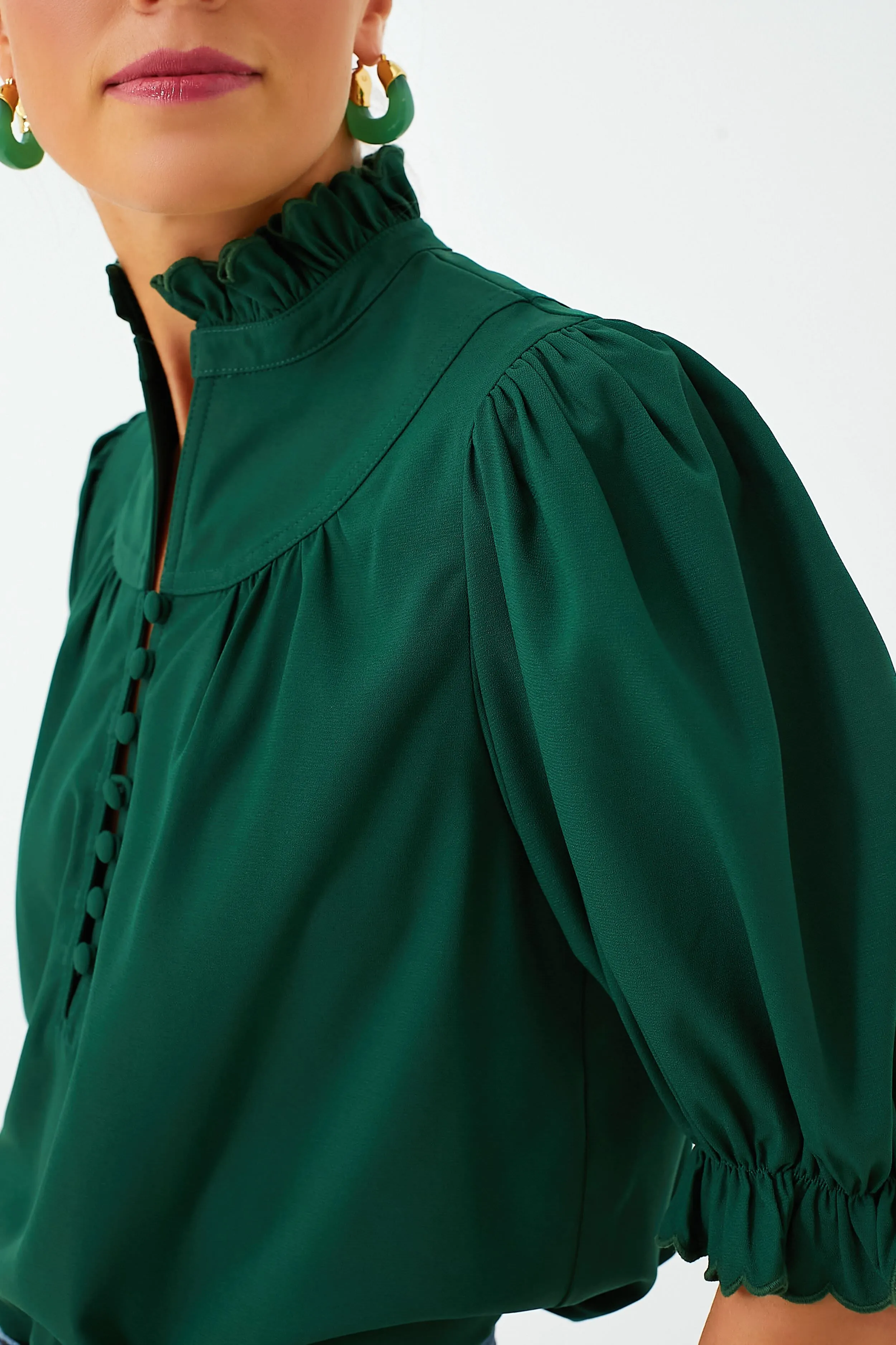 Hunter Green Selena Blouse