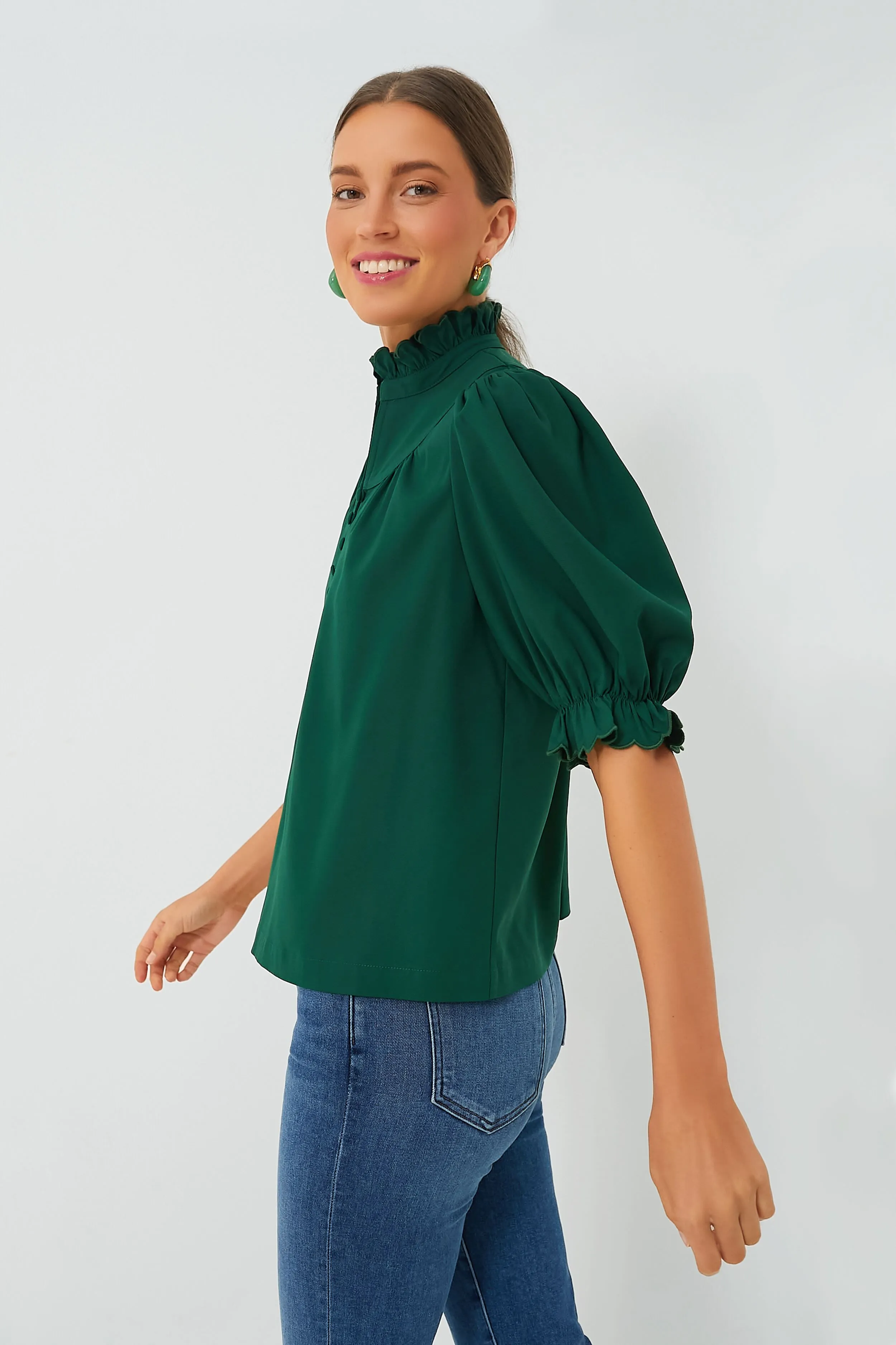 Hunter Green Selena Blouse