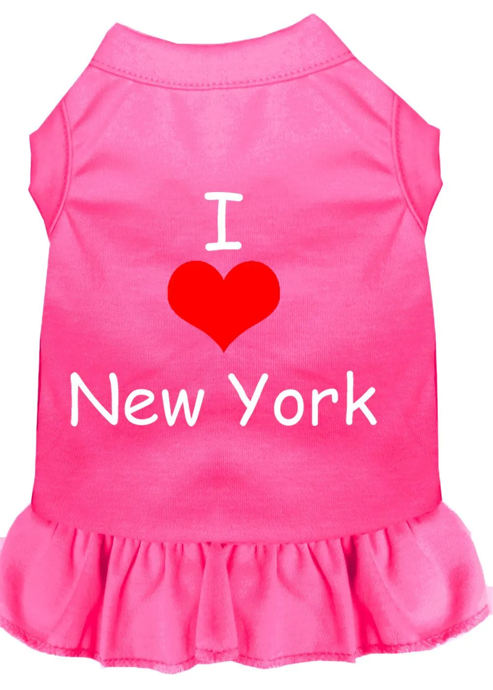 I Heart New York Screen Print Dress Bright Pink Sm (10)