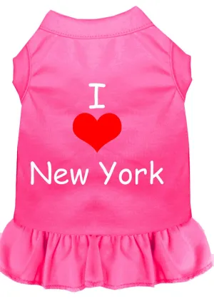 I Heart New York Screen Print Dress Bright Pink Sm (10)