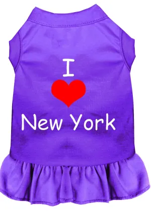 I Heart New York Screen Print Dress Purple Xxl (18)