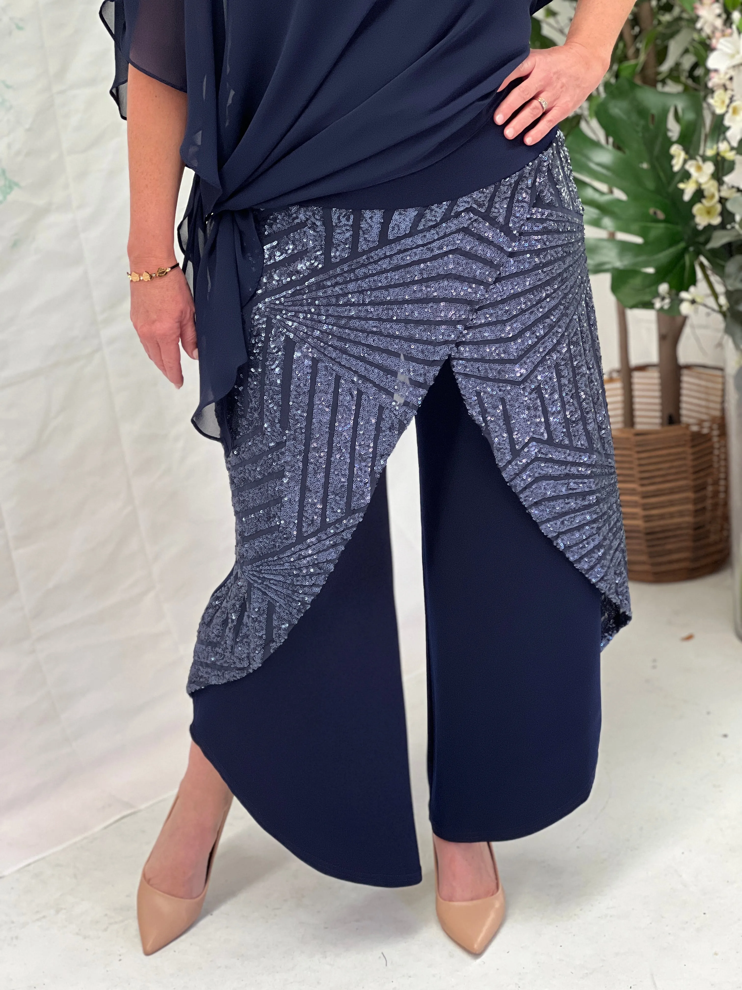 Ingrid Navy Sequin Pants