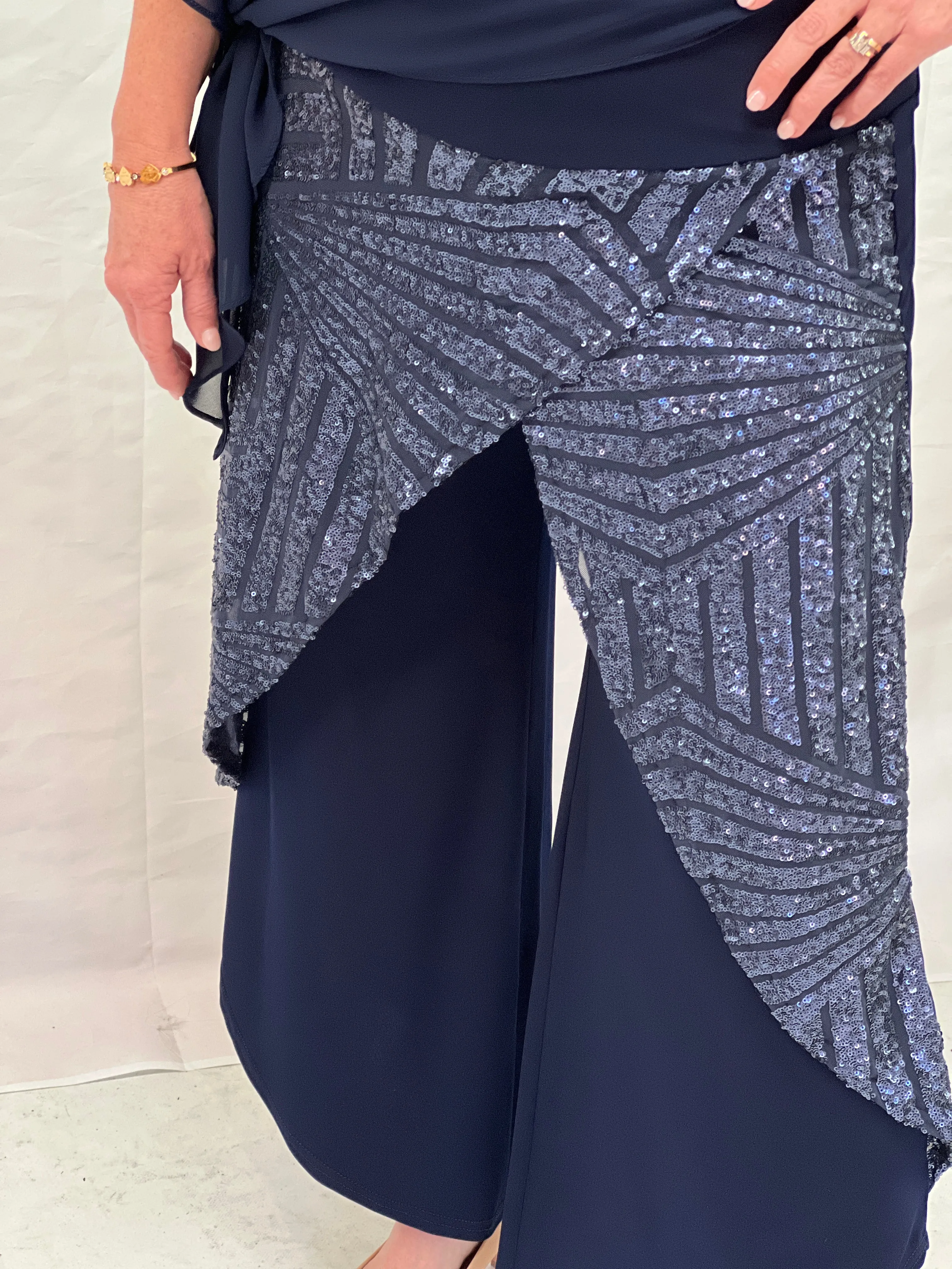 Ingrid Navy Sequin Pants