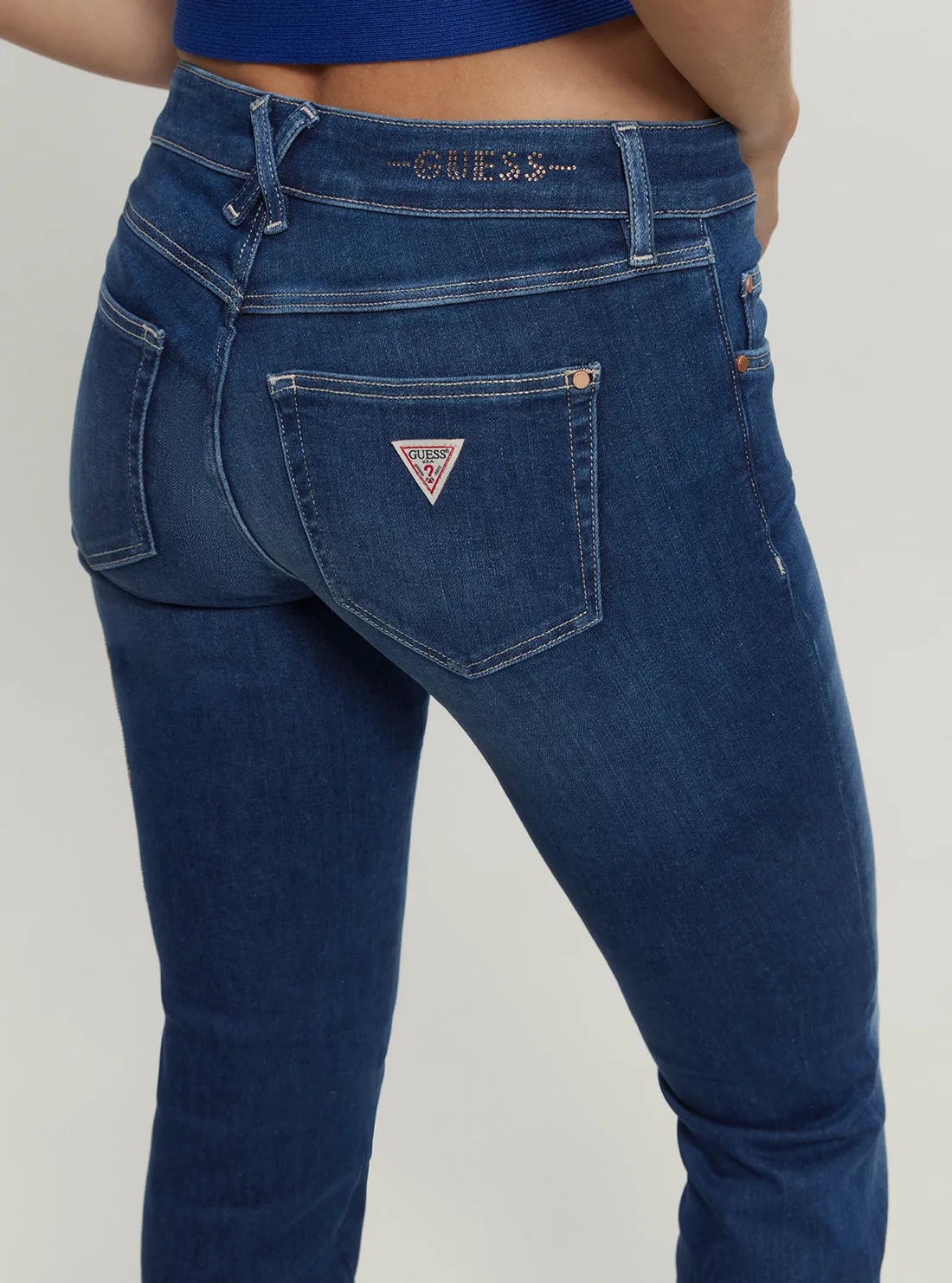 Low-Rise Hermosa Straight Denim Jeans in Dark Wash