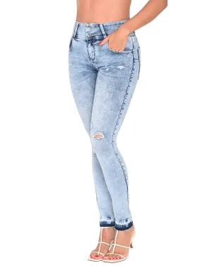 Lowla High Rise Denim Skinny Colombian Jeans for Women Pantalones Levanta Cola