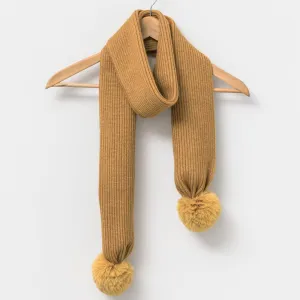 Marigold Fur Pom Pom Scarf