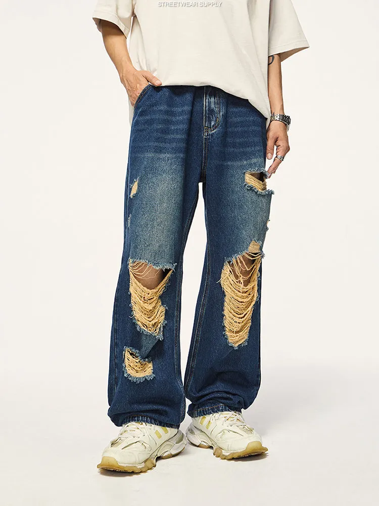 Men'S Vintage Ripped Jeans