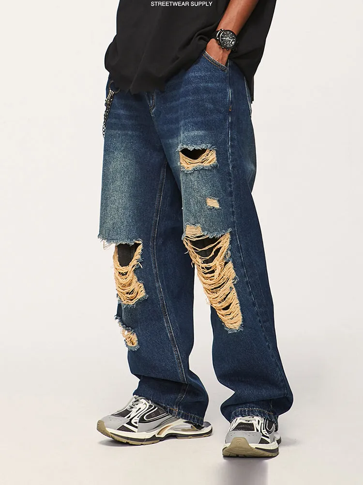 Men'S Vintage Ripped Jeans