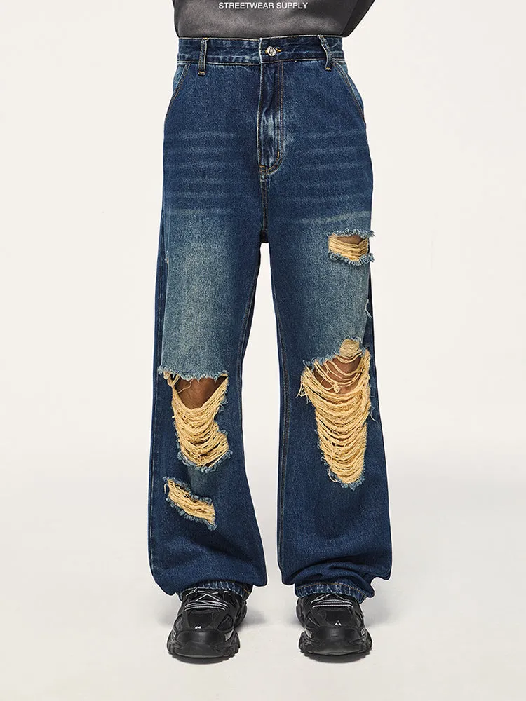 Men'S Vintage Ripped Jeans