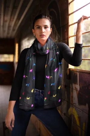 Multicolour Biccari Rainbow Cat Foil Scarf