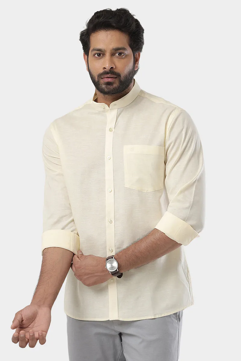 Neo - Light Yellow Formal Shirt For Men | Ariser