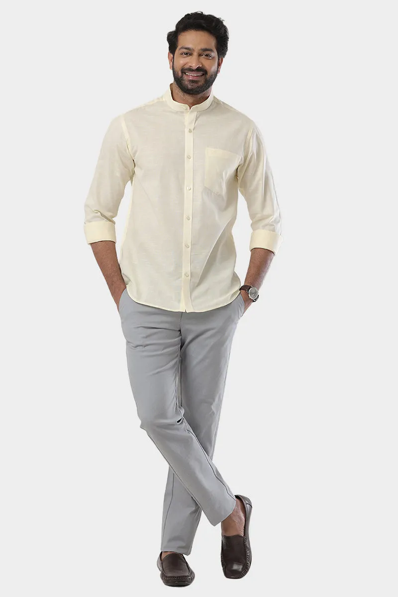 Neo - Light Yellow Formal Shirt For Men | Ariser