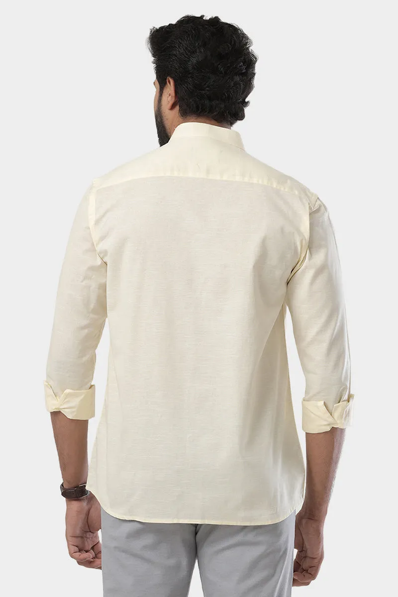 Neo - Light Yellow Formal Shirt For Men | Ariser