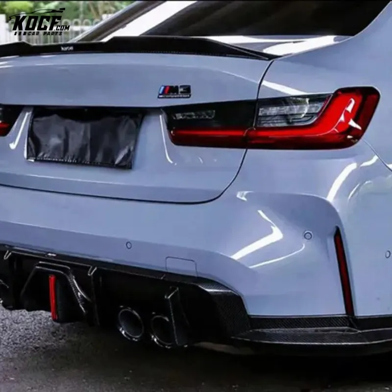 NEW COMING! G80 M3 LED Diffuser Carbon Fiber Rear Bumper Diffuser Lip Spoiler For BMW G80 M3 G82 M4 2021-2022