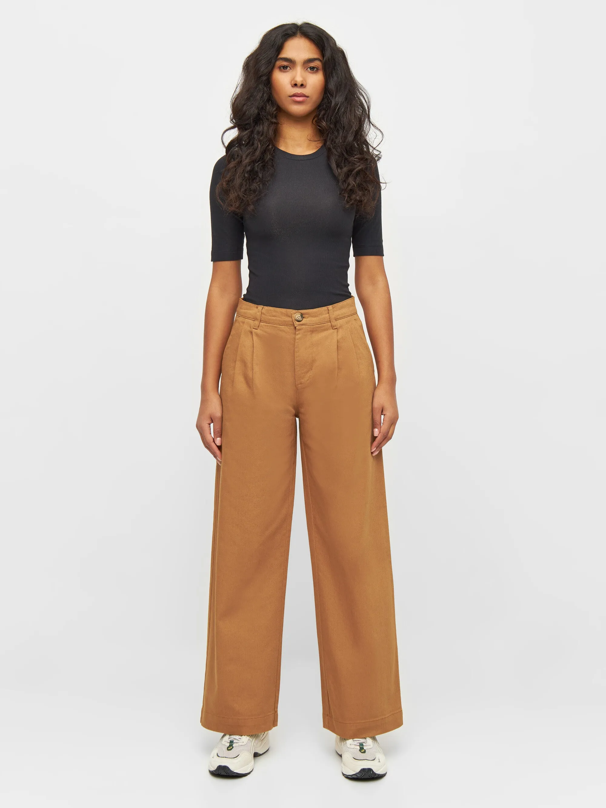 POSEY wide high-rise twill pants - Brown Sugar